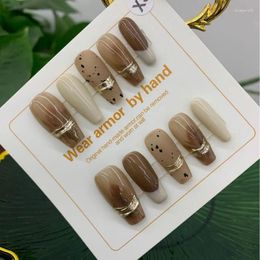 Faux ongles Misskitty fait à la main presse-sur glace américain sens avancé à travers l'armure Uv ongles Niche porter abordable Lu