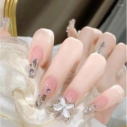 Faux ongles Misskitty fait à la main rose glacé cristaux adhésifs de haute qualité Pure Wear Armor Uv Nail