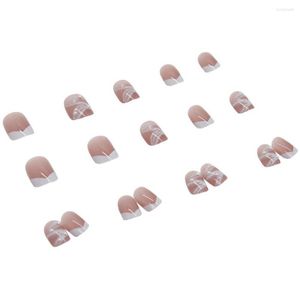 Valse nagels multifunctionele 24 -stcs/doos nieuwigheid roze parels nagelpatch mini gemakkelijk te gebruiken voor dames