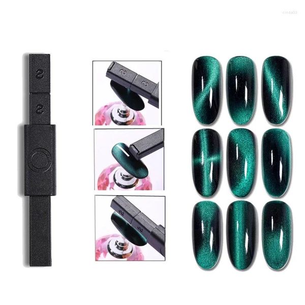 Falsas Nails Multifuncional DIY Diseño de uñas Doble cabeza Pink Nagnetic Cat Eye Pen Stick Art Magnet Herramientas para