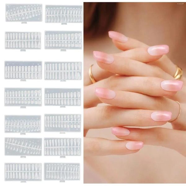 Faux ongles ongles 120 pièces en boîte tube d'eau transparent couverture complète pressé sur le salon de bricolage