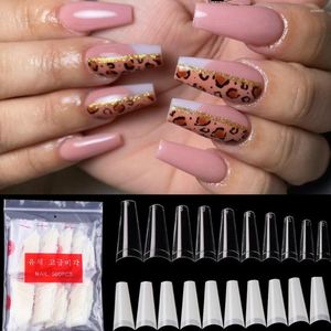 Valse nagels nagel Frans 500 pc/tag tip 10size salon vorm ballerina kist kist nep volledige deksel duidelijke/natuurlijke tips