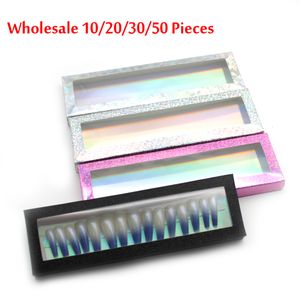 Faux Ongles Nail Tips Boîte Case Vide Avec Carte En Gros En Vrac 10 20 30 50 Pièces Boîtes En Papier Emballage Presse Sur Petite Entreprise 230726