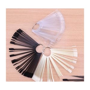 Valse nagels nagel tips kleurkaart oefening display tools transparante witte buckle ring manicure kunstgereedschap 50 stcs/1set drop levering hea dhhjo