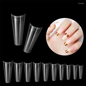 Faux ongles ongles conseils demi couverture presse sur ballerine française clair faux acrylique avec boîte pour manucure Salon maison bricolage