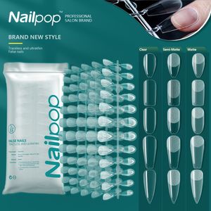 Kunstnagels NAILPOP 120 stuks Kunstnagels Acryl Druk op nagels Doodskist Kunstnagels Helder Nepnageltips voor verlenging manicure gereedschap 230922