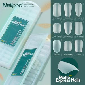 Kunstnagels NAILPOP 240 stuks Matte nepnagels GEEN polijstpers op kunstnagels Medium kort ontwerp Hoogmat Zachte gelnageltips voor verlenging 230927