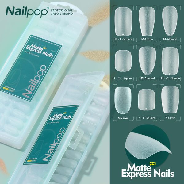 Faux Ongles NAILPOP 240pcs Mat Faux Ongles PAS de Polissage Presse sur Faux Ongles Moyen Court Conception Haut Mat Doux Gel Ongles Conseils pour Extension 230428