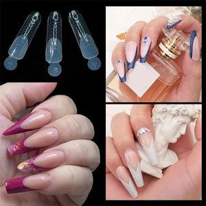 Uñas postizas NCUBE 48 Uds. Formas de uñas dobles silicona Forma francesa pegatina acrílico puntas de acuario moldes de extensión reutilizables herramientas de manicura