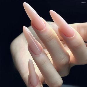 Kunstnagels Nude Pink Fake Nail Patch Draagbaar Volledige dekking Lange puntige vorm Eenvoudige pure kleur Druk op tips