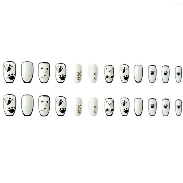 Faux ongles Panda Claw imprimé faux longue durée sûr matériellement pour les amateurs de manucure et les blogueurs de beauté