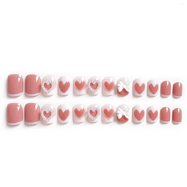 Faux ongles en forme de cœur en perles, décorations, matériau ABS doux pour la peau, pour femme, manucure, maquillage