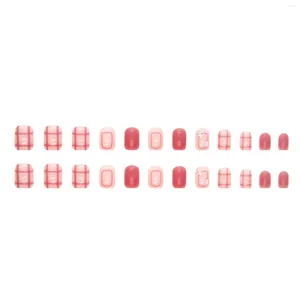 Faux Ongles Rose Brillant Carré Durable Et Pas Facile À Rayer Pour La Décoration De Manucure Nail Art