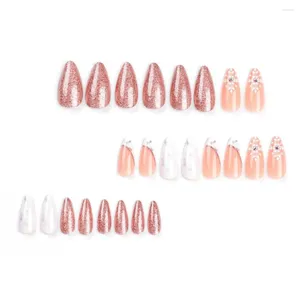 Valse nagels puntige hoofd amandel nep mode volledige dekking draagbare manicure kerstnagel tips meisje