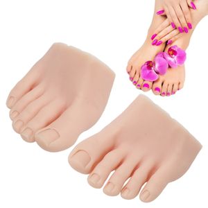 Faux ongles pratique faux modèle de pied en silicone souple portable professionnel réutilisable modèle de pied d'art d'ongle pour tatouage pédicure 231204