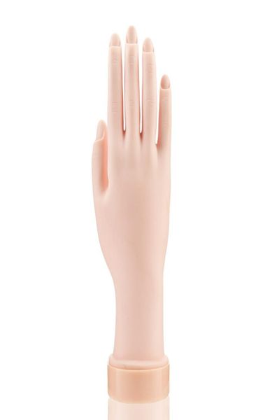 Faux ongles pratique modèle de main flexible mobile silicone prothétique doux fausses mains pour la formation en art des ongles modèle d'affichage manucure 1754715