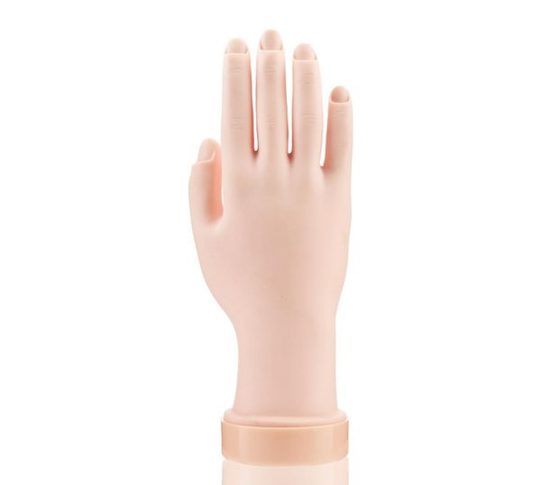 Faux ongles pratique modèle de main flexible mobile silicone prothétique doux fausses mains pour la formation en art des ongles modèle d'affichage manucure 3116299