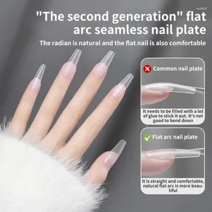 Faux Ongles Pré-collés Artificiels Pas Facile À Casser Amovible Démontable Patch Manucure Faux Radian Naturel