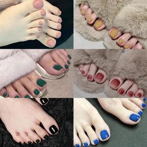 Kunstnagels Druk op de teennagel Effen kleurontwerp voor de zomer Vorm je look met en impact de verleiding van vereenvoudiging