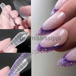 Kunstnagels Herbruikbare nagel Dual Form Silicone Franse lijnsticker voor dubbele vormen Valse tips Acryl UV Gel Systeemverlenging Nail Art Mold DIY x0826