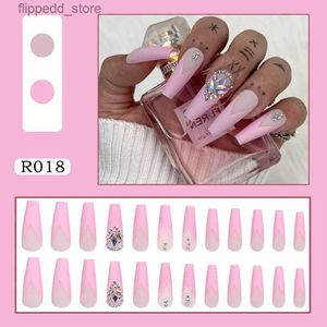 Uñas postizas Diamante de imitación Uñas postizas con pegamento Prensa en las uñas Uñas de ataúd Consejos Uñas postizas profesionales Uñas adhesivas Manicura Arte desmontable Q231114