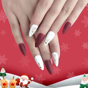 Kunstnagels Sneeuwpop Volledige dekking Elanden Manicure Gereedschap Kerst Nagelversieringen Kunsttips Nep