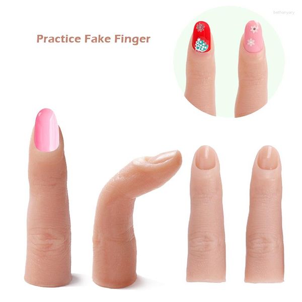 Uñas postizas práctica de silicona suave uñas postizas con articulaciones puntas de uñas flexibles accesorios de modelo de entrenamiento de manicura