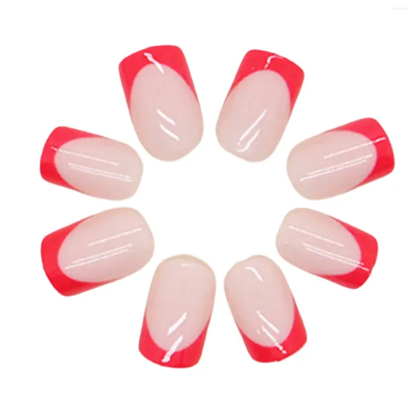 Faux ongles doux faux avec bord rouge rose matériau sûr durable imperméable pour robe de fille assortie