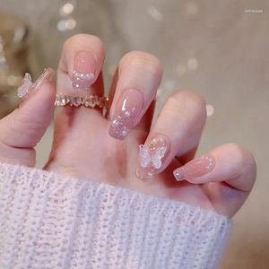 Kunstnagels Zoete Zomer Neppatches Roze Glitter Naakt Druk op Vrouwen Draagbare Nail Art Stickers Volledig afgewerkt