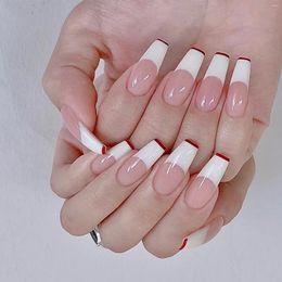 Valse nagels witte tips lange ballerina krasbestendig niet-toxisch voor doe-het-zelf nagelkunst decoraties salon
