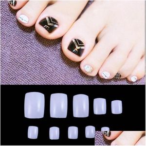 Valse nagels groothandel 500 pc's natuurlijke /witte /transparante acryl nep kunstmatige teen tips voor nagel art decoratie shippinng drop del dhnzi