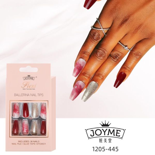 Faux Ongles En Gros Ballet Européen Et Américain De Longueur Moyenne A Spot Kit Complet SuppliesFalse