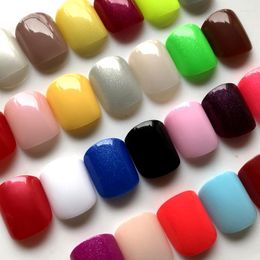 Faux Ongles En Gros26 Couleurs En Option Bonbons Appuyez Sur Court Nail Art Conseils De Décoration Produits De Salon