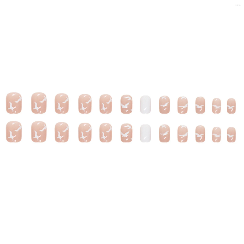 False Nails Woman Nude Color Nail Pattern Removable Resin Artificial For Hand Decoration Art