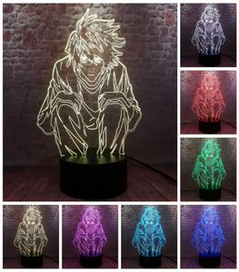 FALSH 3D Illusion LED lampe 7 couleurs changeant de nuit japon manga Modèle Death Note L Anime Figure Toys 2012022425432