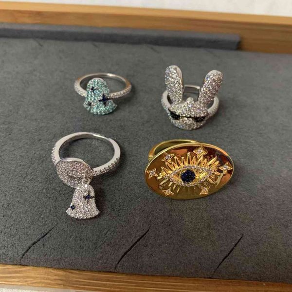 Familia A Golden Devil's Eye Ring Ins Ground Fun Rabbit Rogue Bell Pair