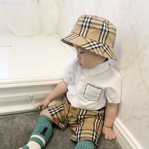 Famille comme enfants filles Vintage Plaid Ball Caps créateur de mode brun été automne Visor chapeau bébé fille garçon Brim Chapeaux femmes mère casquette