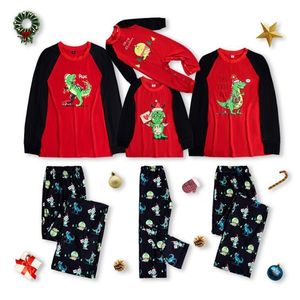 Familie Kerstmiskleding Dinosaurus Pak Kids Mommy en Me Kleding Moeder Dochter Vader Baby Matching Outfits 210521