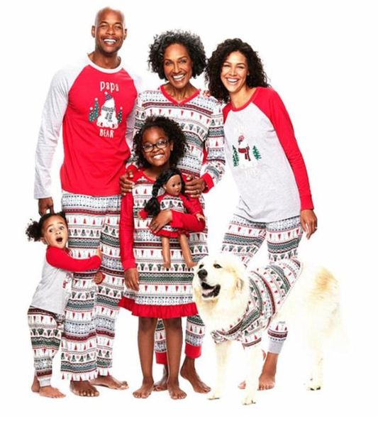 Famille Christmas Pajamas Famille Matching Tenues Mother Pather Kids Clothes Ensembles de vêtements de neige Pyjamas imprimés Nighty Yhm9576285