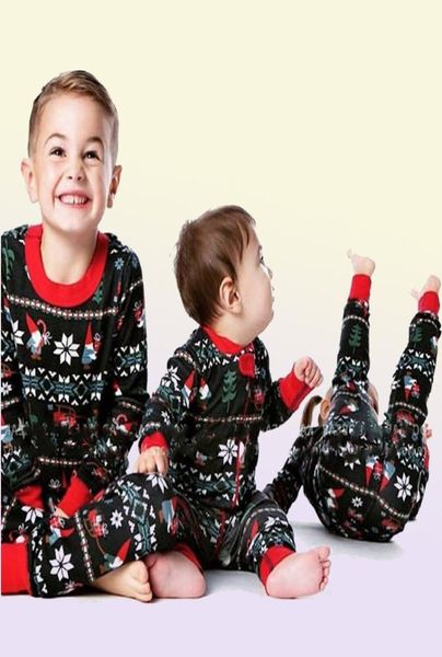 Familia de pijama navideño set dibujos animados madre hija hijo hijo de ropa