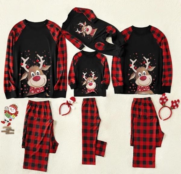 Conjunto de pijamas navideños familiares Ropa a juego de Año Nuevo Navidad Adulto Mamá e hija Madre Papá Ropa de dormir Trajes de 2 piezas 2011288015126