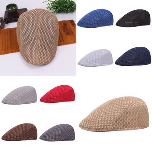 Familie Mode Ademend Zomer Hoeden Man Zomer Casual Beret Hoed Unisex Mesh Flat Caps News Boy Style Heren Cap Mannen Vrouwen Kindermaat