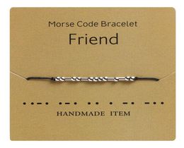 Family Friend Friendship Beads Bracelets Morse Code Bracelet Charm Pulsera para mujeres Joyas Joyas Regalos ajustables1938507