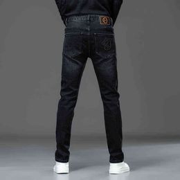 Famille h marque automne hiver Jeans hommes diffusion en direct vente de produits européens haut de gamme élastique pantalons longs mode broderie
