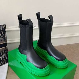 Familie hoge zolen 10cm laarzen Boot Botteega nieuwe b versie paar grote dikke Venetas schoorsteen groene buis ontwerper 16cm Botega 22cm XLEN