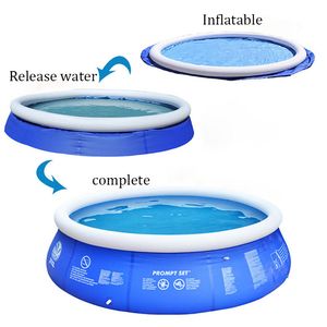 Piscina inflable familiar 4 Piscina redonda inflable para niños, bañera para adultos Fiesta de agua de verano al aire libre