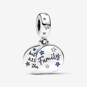 Family Love Double Dangle Charm Pandoras 100% 925 Sterling Zilver Charms Armband Maken van bedels Set Ketting Hanger Vriendin Cadeau met originele doos TOP kwaliteit