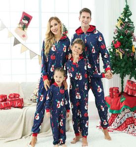 Familie bijpassende kerst pyjama moeder dochter kleding set kerst pyjama rompertjes volwassen kinderen baby familie look jumpsuit Pjs 2111048902101