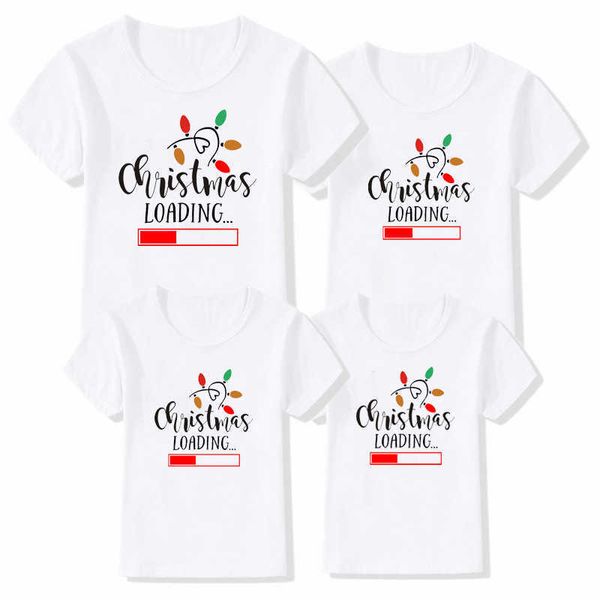 Famille Correspondant Tenues 1 Drôle De Noël Chargement Imprimé Famille Correspondant T-shirt De Noël Bébé Enfants T-shirt Couple T-shirt G220519