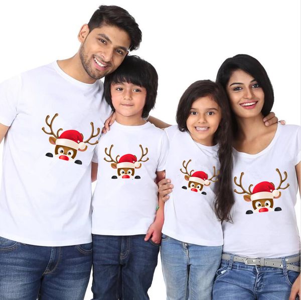 Famille correspondant tenues 1 PC Noël renne famille correspondant T-shirt maman papa fille fils drôle Match T-shirt vêtements maman papa enfants bébé tenue 230711